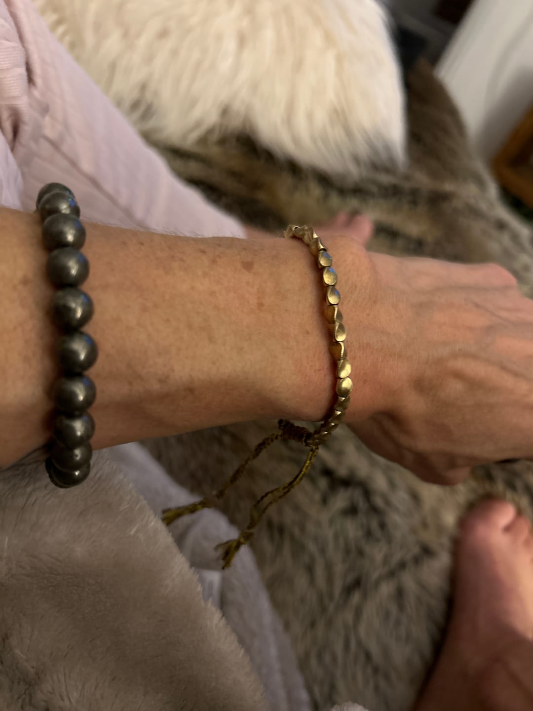 Customer photo review of Buddha Stones Tibetan Copper Beads Healing Luck Bracelet
