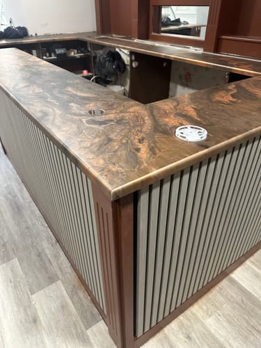 Customer photo review of Wooden Wall Panel | Grey Walnut | Premium 3-sided Wood Veneer