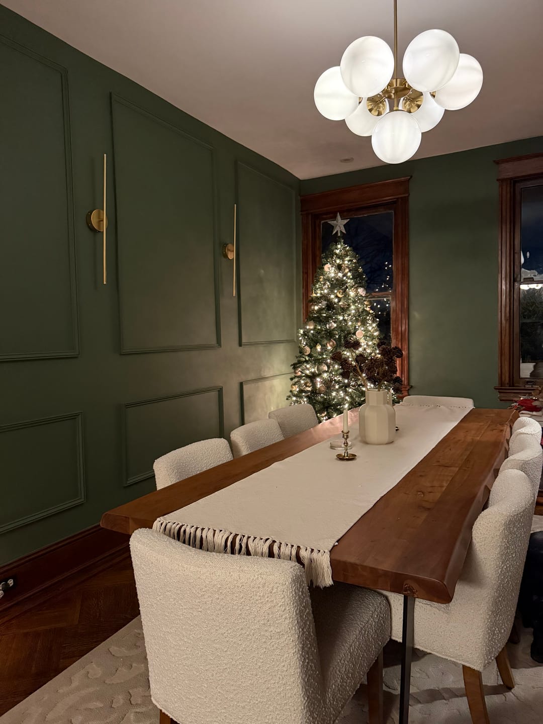 Customer photo review of 7-light Brass Sputnik Opal Glass Globe Bubble Chandelier