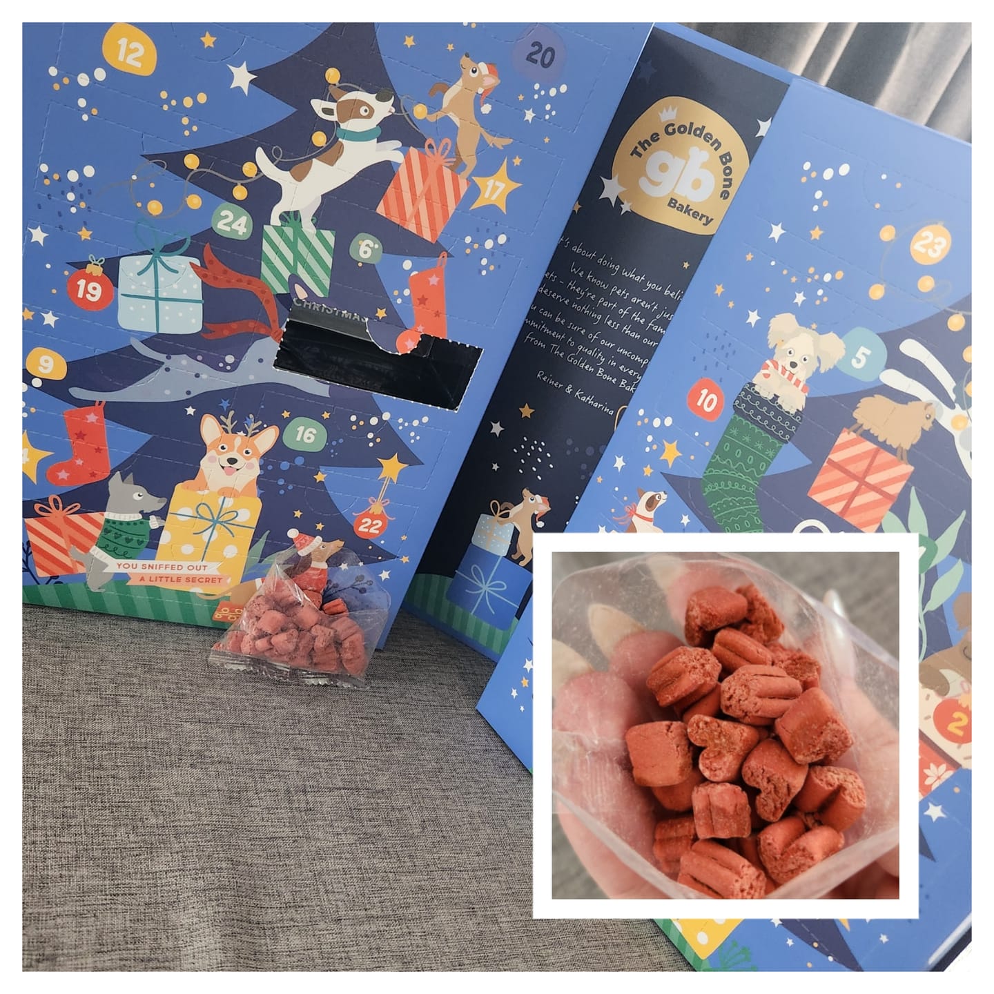 Customer photo review of Advent Calendar Christmas Dog Treats - PREORDER NOW!