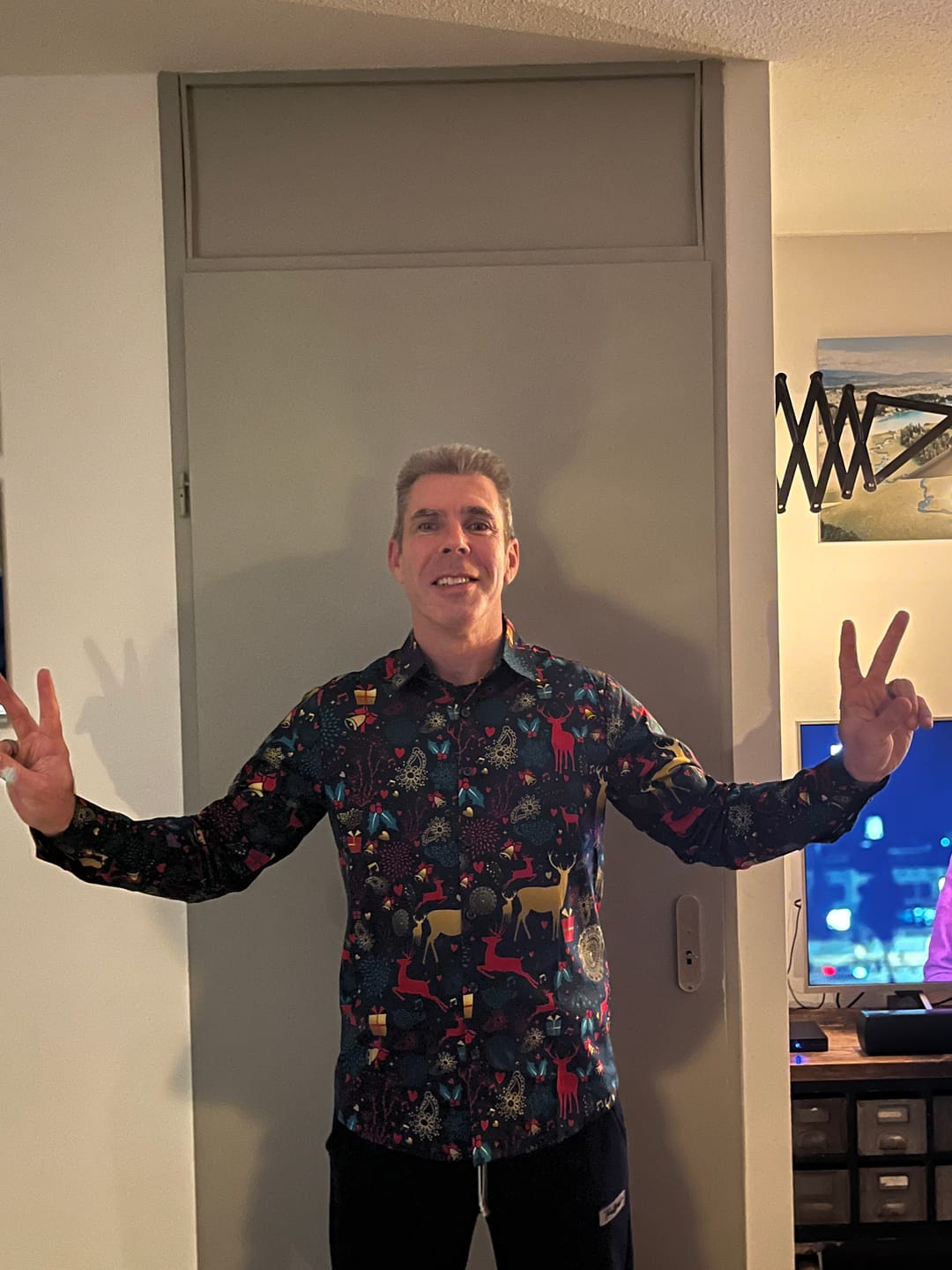Customer photo review of Herren Weihnachts Langarmhemd aus Baumwolle