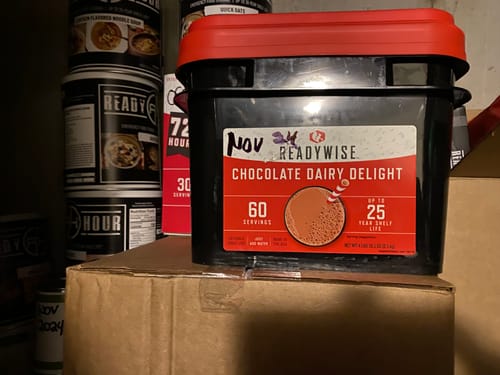 Customer photo review of Chocolate Milk Bucket - 60 Servings