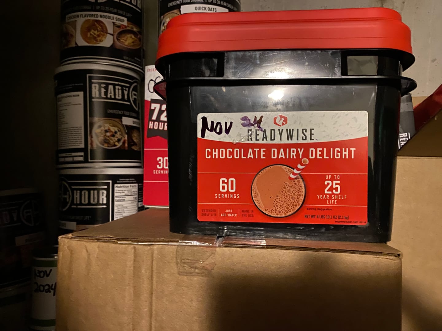 Customer photo review of Chocolate Milk Bucket - 60 Servings