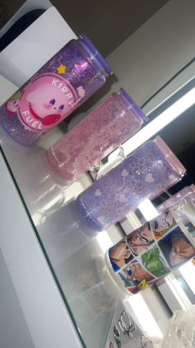 Customer photo review of Custom 15oz GLASS Snowglobe with Handle