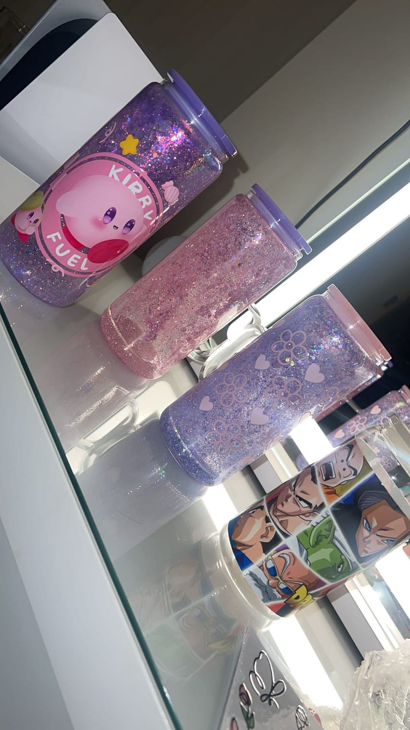 Customer photo review of Custom 15oz GLASS Snowglobe with Handle