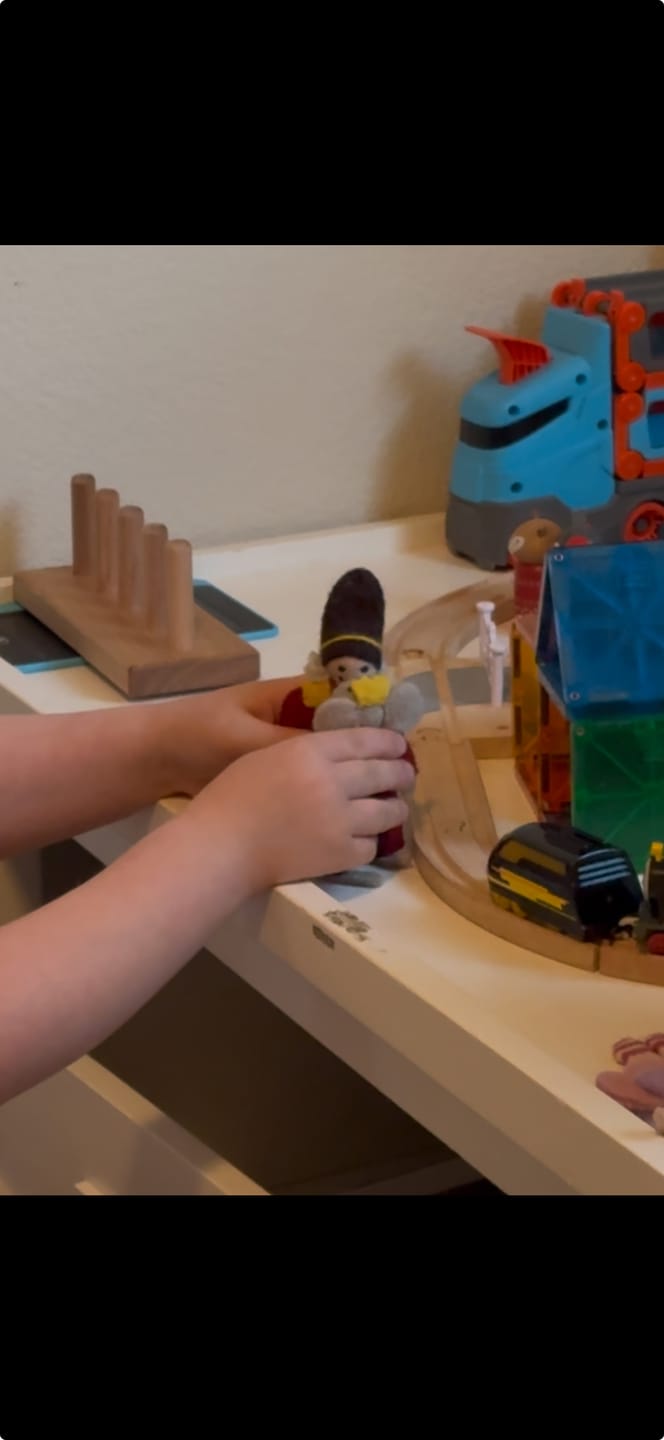 Customer photo review of Finger Puppet Stand (5 rods) Made in Australia