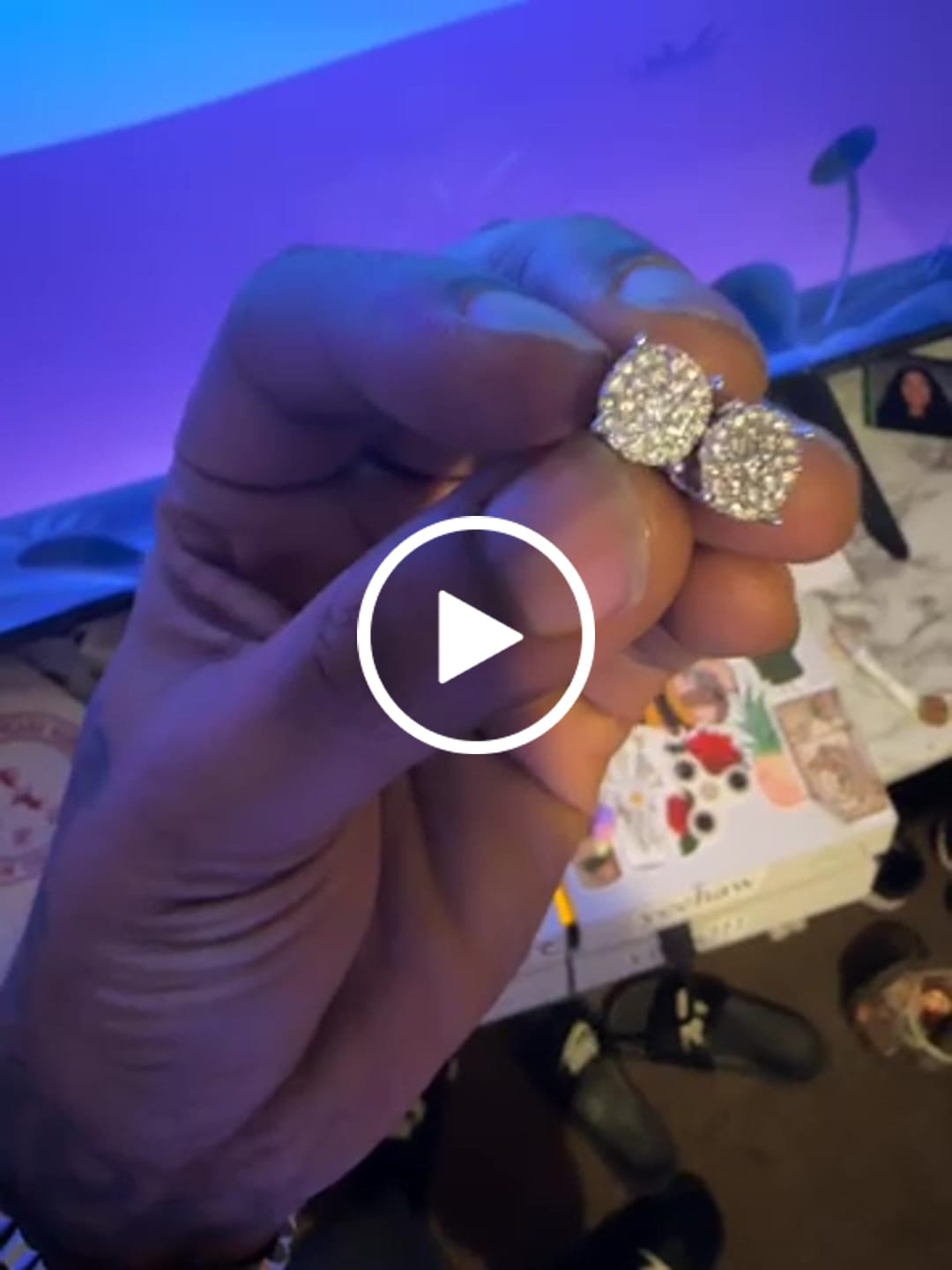 Customer video review of 10MM Moissanite Halo Stud Earrings
