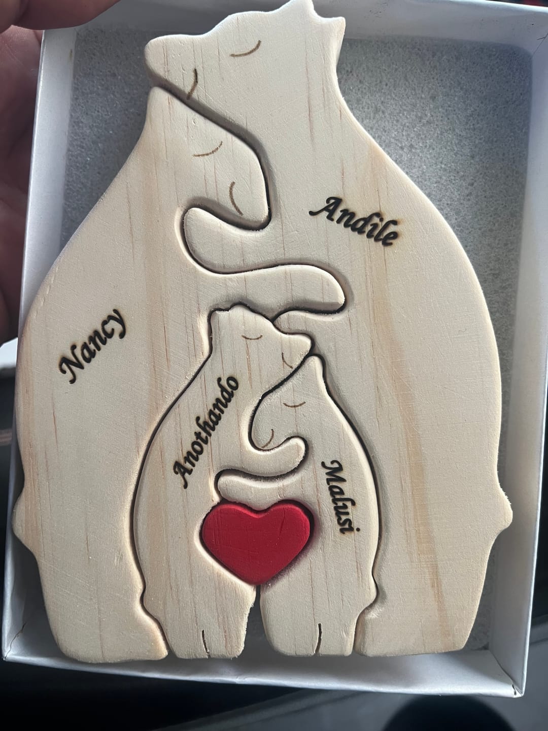 Customer photo review of 💥45% OFF💥  Personalized Bear Family Wooden Puzzle