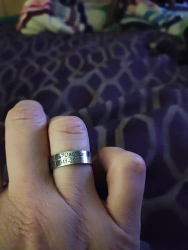 Customer photo review of Personalized Wings Memorial Rings Set of 2 Stacking Ring