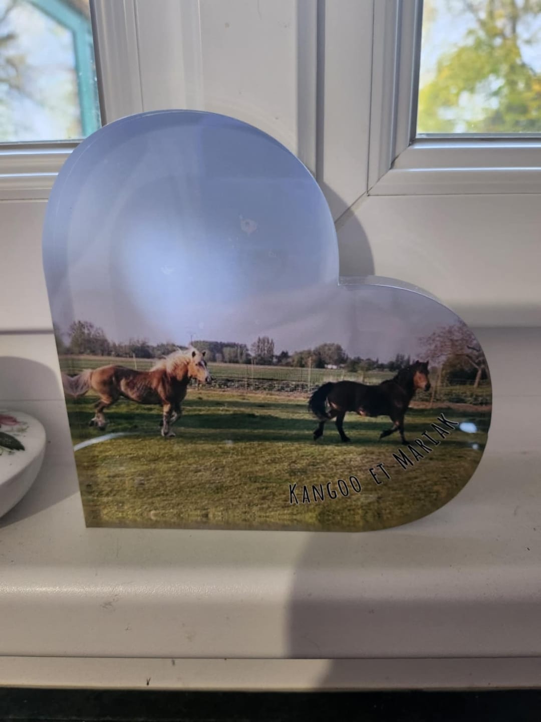 Customer photo review of Avec photo - Cœur en verre personnalisé