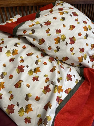 Customer photo review of Falling Leaves Pillowcase Kit with Free Pattern