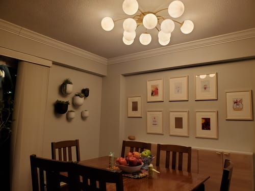 Customer photo review of Blossom 12-Light Opal Glass Bubble Semi Flush Chandelier