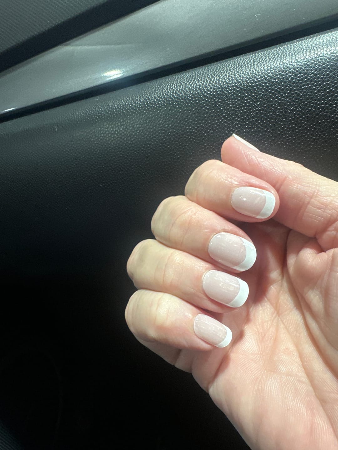 Customer photo review of Classique White French Tip DIY Semicured Gel Nail Sticker Kit
