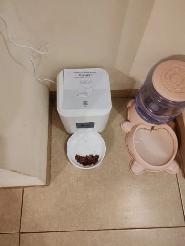 Customer photo review of Automatic Smart Pet Feeder with Timed Quantitative Food Dispenser for Cats and Dogs