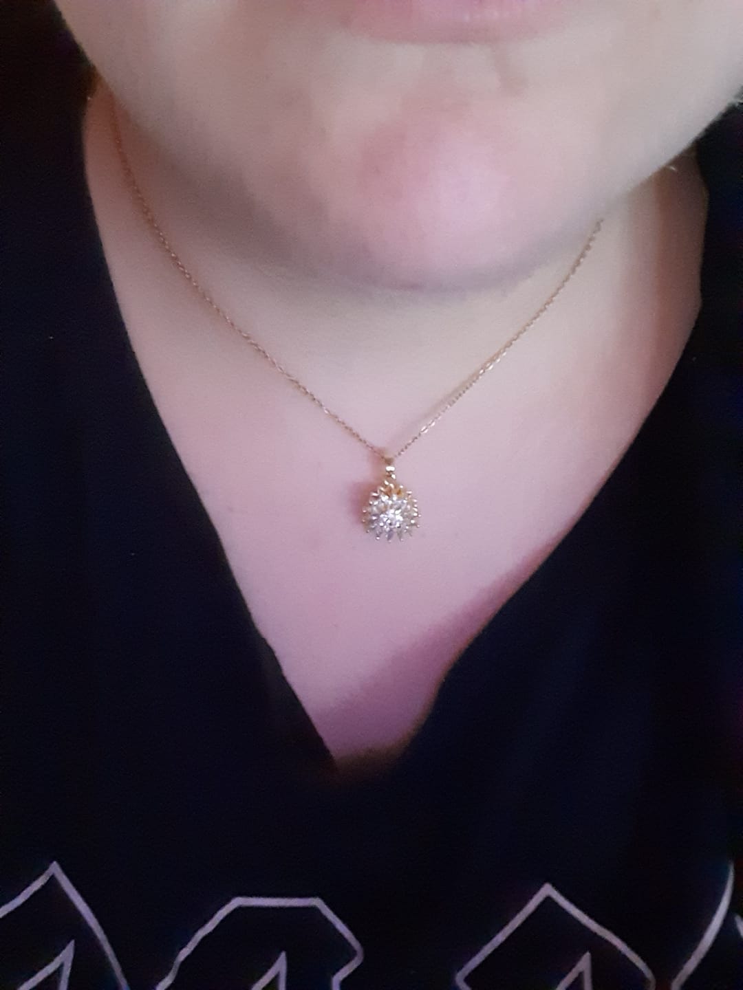 Customer photo review of Collier d'Anxiété en Cristal Sunflower