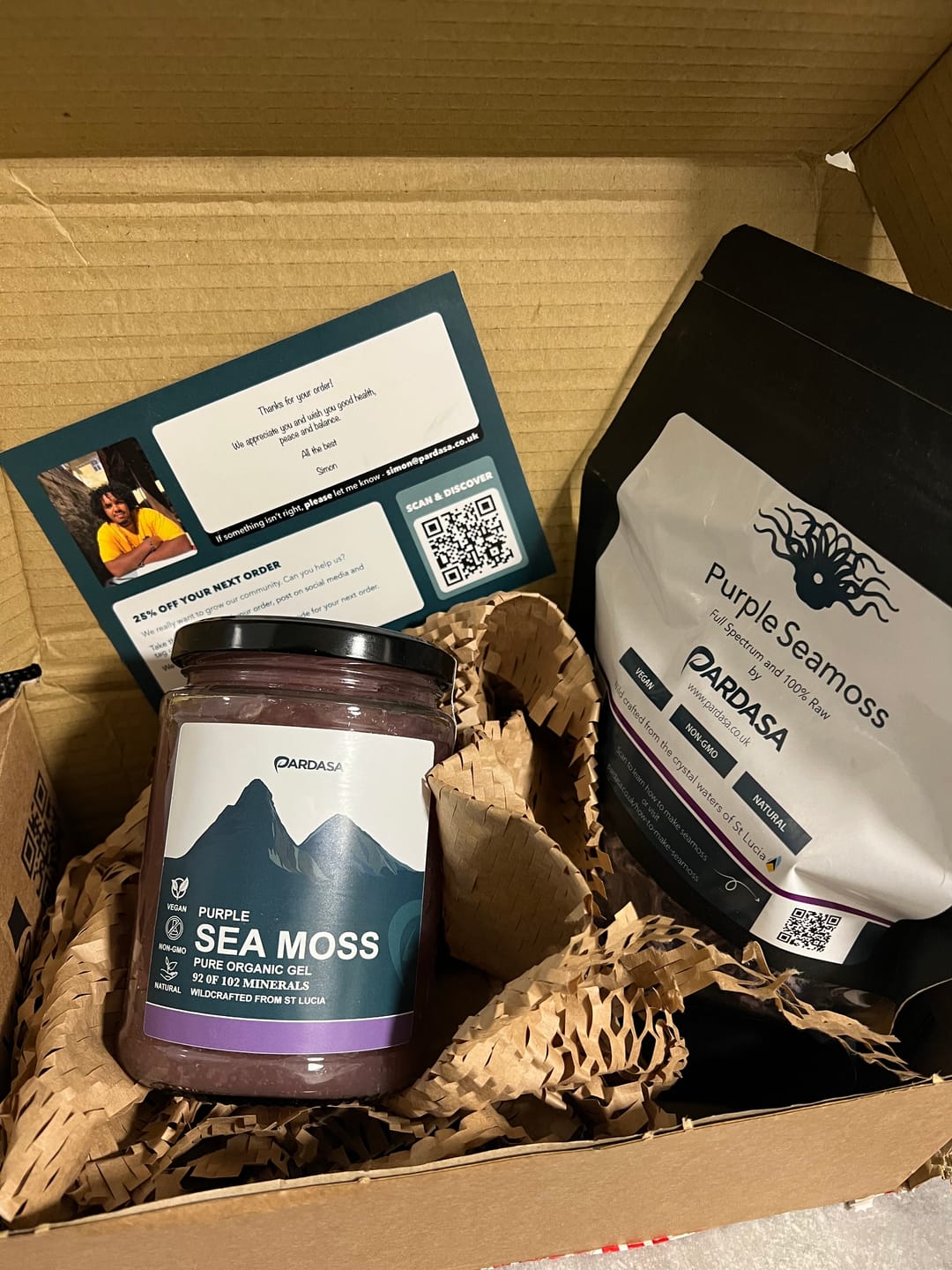 Customer photo review of Organic Purple Sea Moss Gel