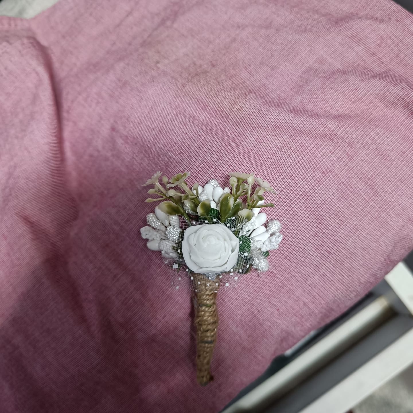 Customer photo review of LAMANSH Designer Flower brooches boutonniere 🌸 for barati's guests welcome in weddings