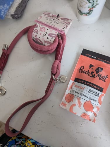 Customer photo review of 4ft Rope Lead - Wine Red