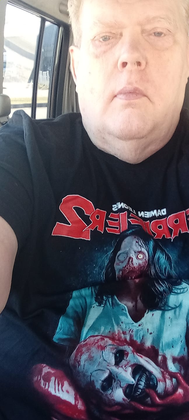 Customer photo review of Terrifier 2 Head Hunter T-Shirt
