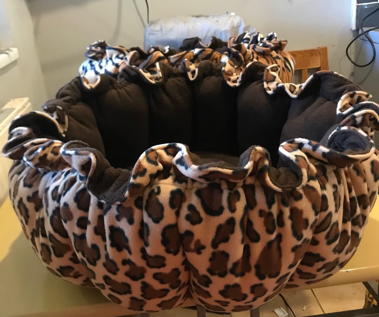 Customer photo review of Brown Leopard Anti Pill Polar Fleece Fabric