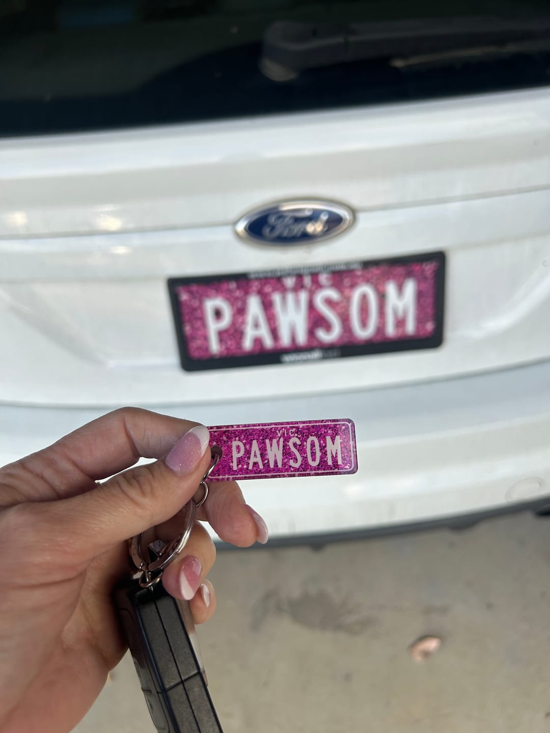 Customer photo review of VIC Style Licence Plate Custom Keychain
