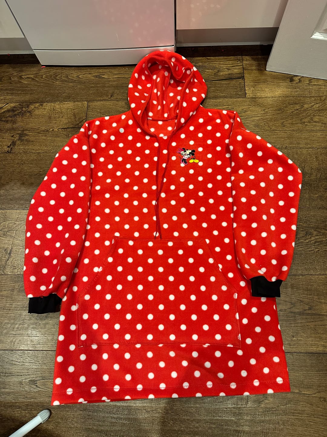 Customer photo review of White Polka Dot Anti Pill Polar Fleece Fabric