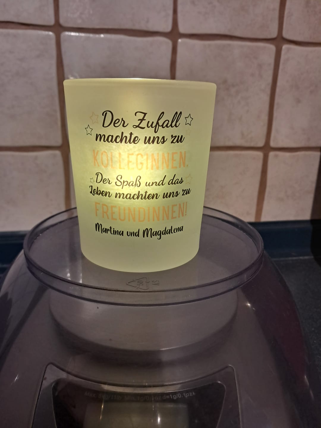 Customer photo review of Von der Kollegin zur Freundin - Personalisiertes Teelicht