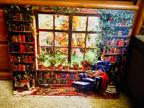 Customer photo review of Quiet Library Corner - Paint by Numbers