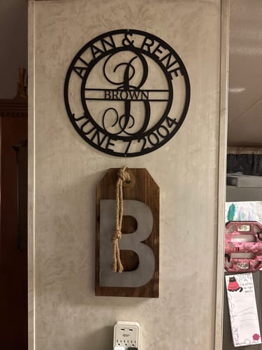 Customer photo review of Elaborate Name - Steel Sign