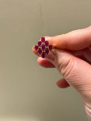 Customer photo review of Vintage 10k Yellow Gold 3.06cttw Ruby Rose Cut Diamond Cocktail Ring 9.25