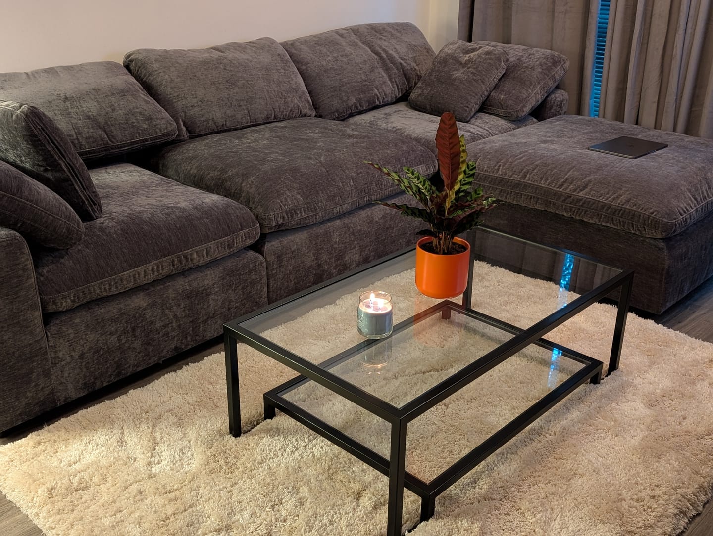 Customer photo review of Hudson Glass Metal Coffee Table - Black
