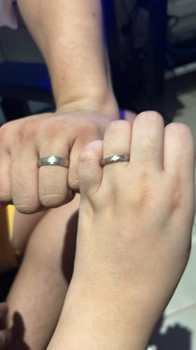 Customer photo review of Miniatura Italia Two Tone Wedding Rings