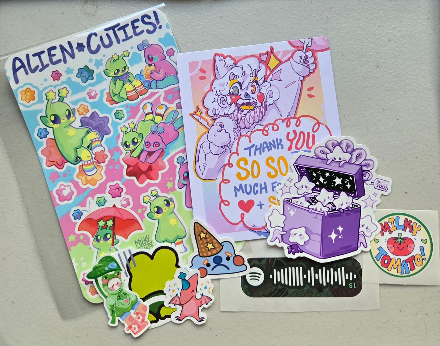 Customer photo review of Cute Alien Sticker Sheet
