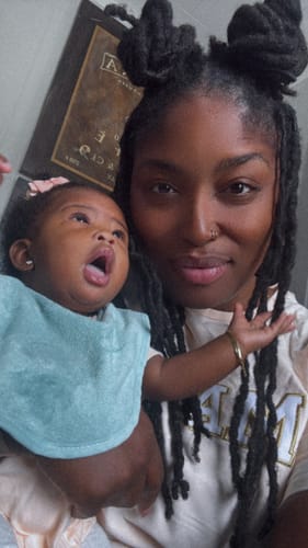 Customer photo review of 14K Gold Filled Herringbone Bracelet for Mommy & Me