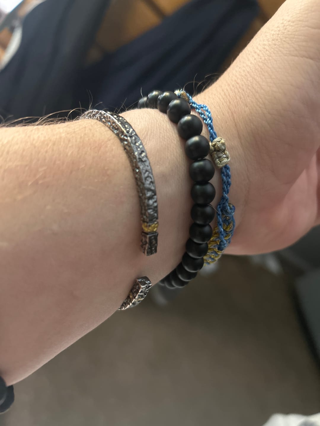 Customer photo review of FREE Today: Flowing Fire Gold Inlay Adjustable Bracelet / Ring
