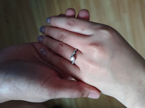 Customer photo review of .50ct Aristi Twisted Engagement Ring