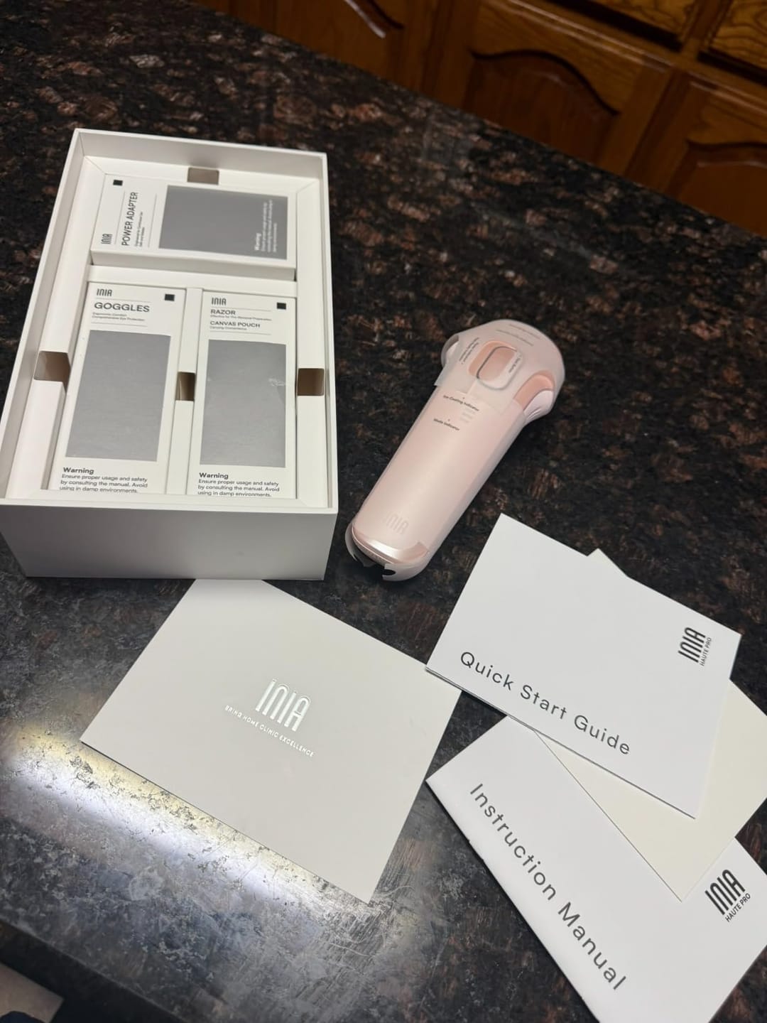 Customer photo review of INIA HAUTE Pro IPL Hair Removal Device