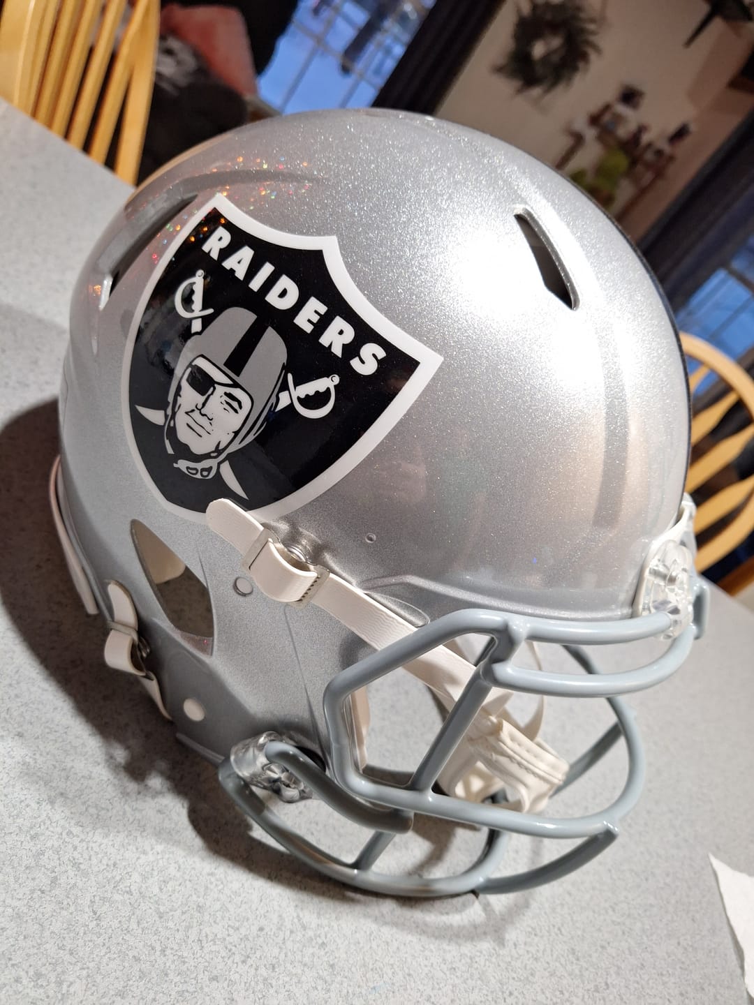 Customer photo review of Las Vegas Raiders Riddell Speed Authentic Helmet