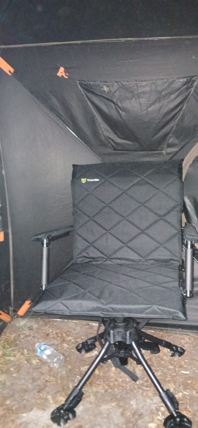 Customer photo review of TideWe Hunting Chair Adjustable Height 360°  Swivel Blind Chair With Armrests