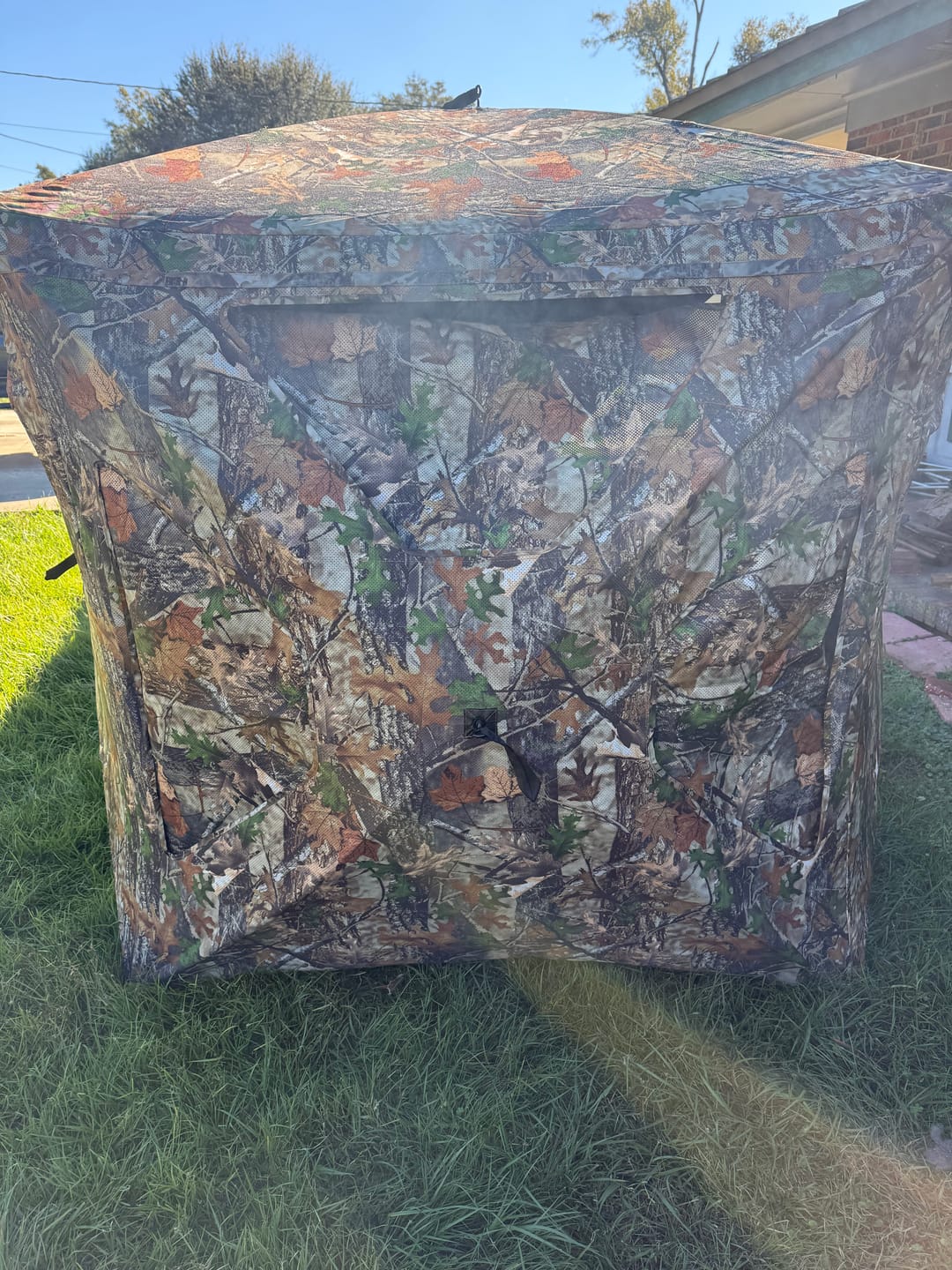 Customer photo review of VisST See-Through Pop-Up Ground Blinds with Silent Magnetic Door