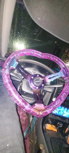 Customer photo review of 350MM Pink Deep Dish Bubble Steering Wheel