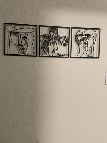 Customer photo review of Picasso Faces Metal Wall Art (Set of 3)