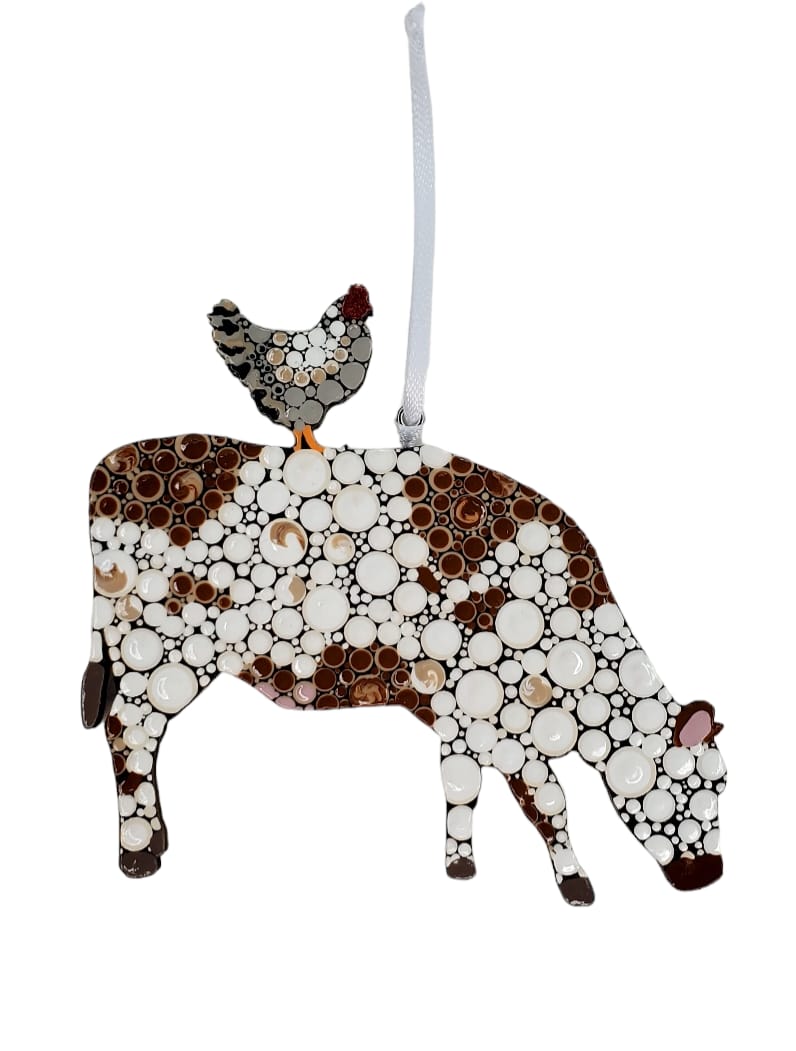 Customer photo review of Unfinished Wood Cow Chicken Shape - Craft - up to 36" DIY