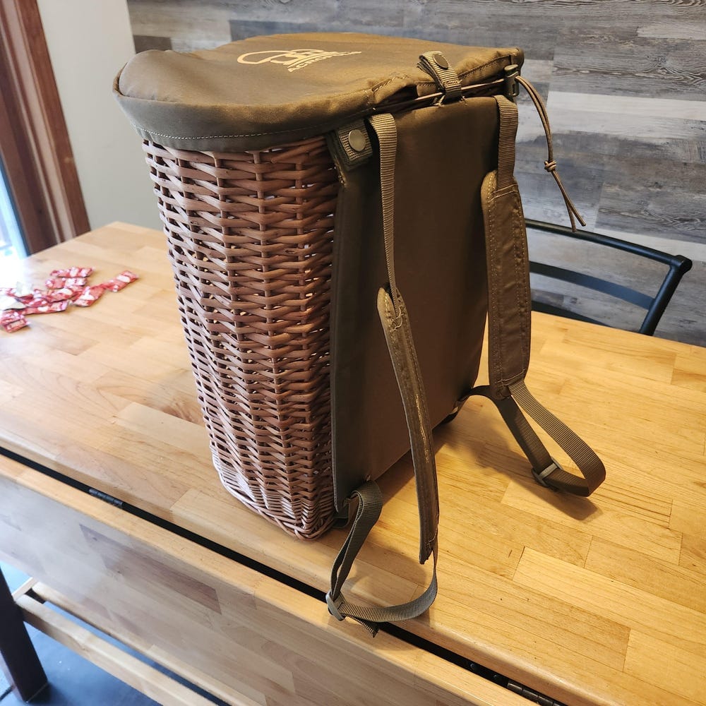 Customer photo review of Mushroom Picking Backpack, Wicker Basket, Foraging Basket Rucksack