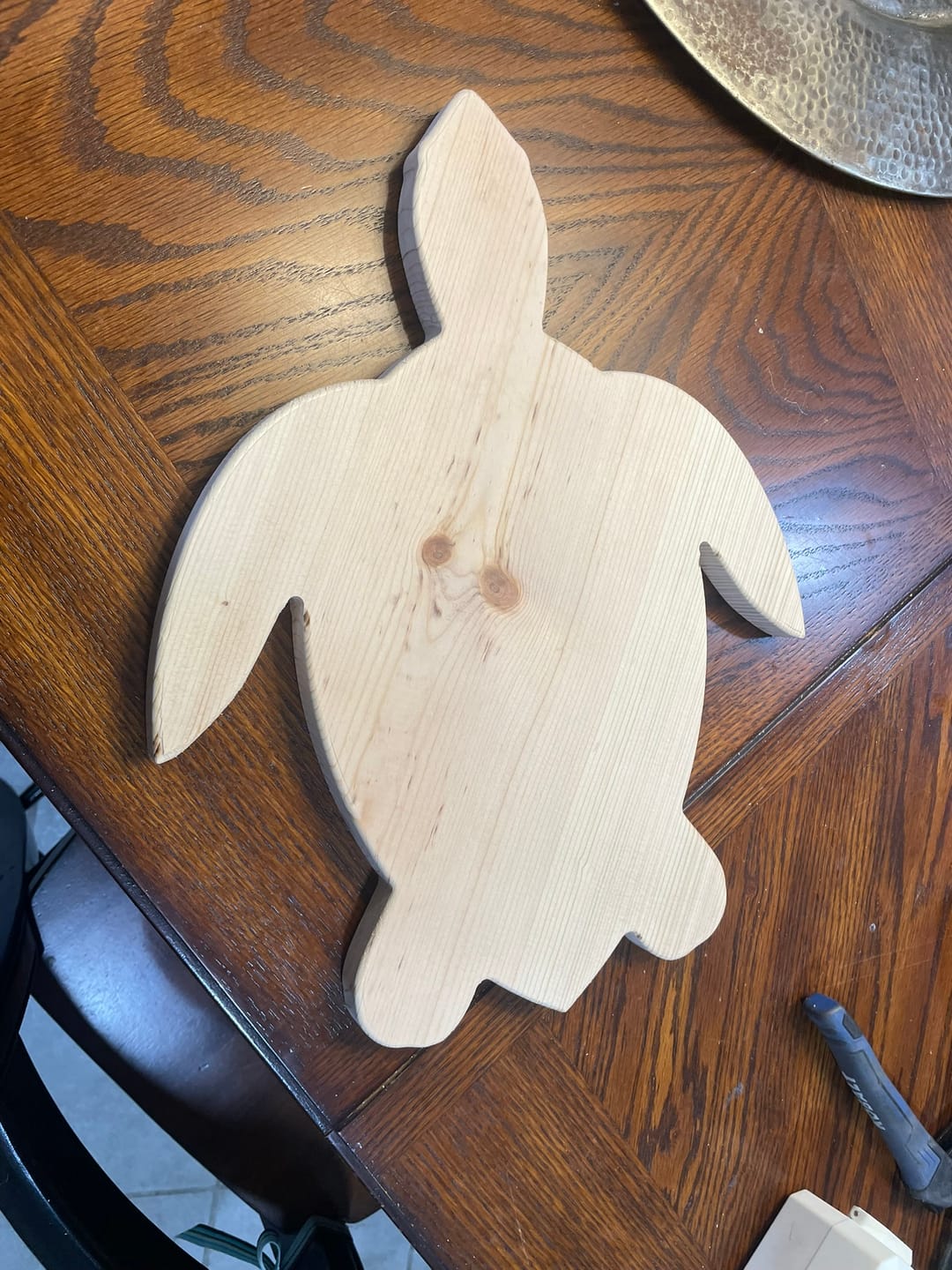 Customer photo review of 15x12" Sea Turtle Shaped Serving Board Acrylic Router Template