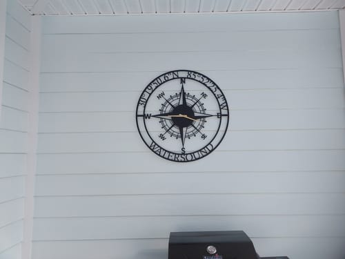 Customer photo review of Customized Metal Compass Wall Clock