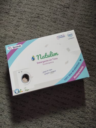 Customer photo review of Eco-Tiras de Detergente 40 lavados Natulim