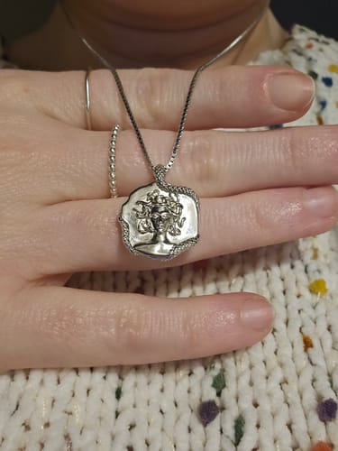 Customer photo review of Medusa Necklace (Silver)