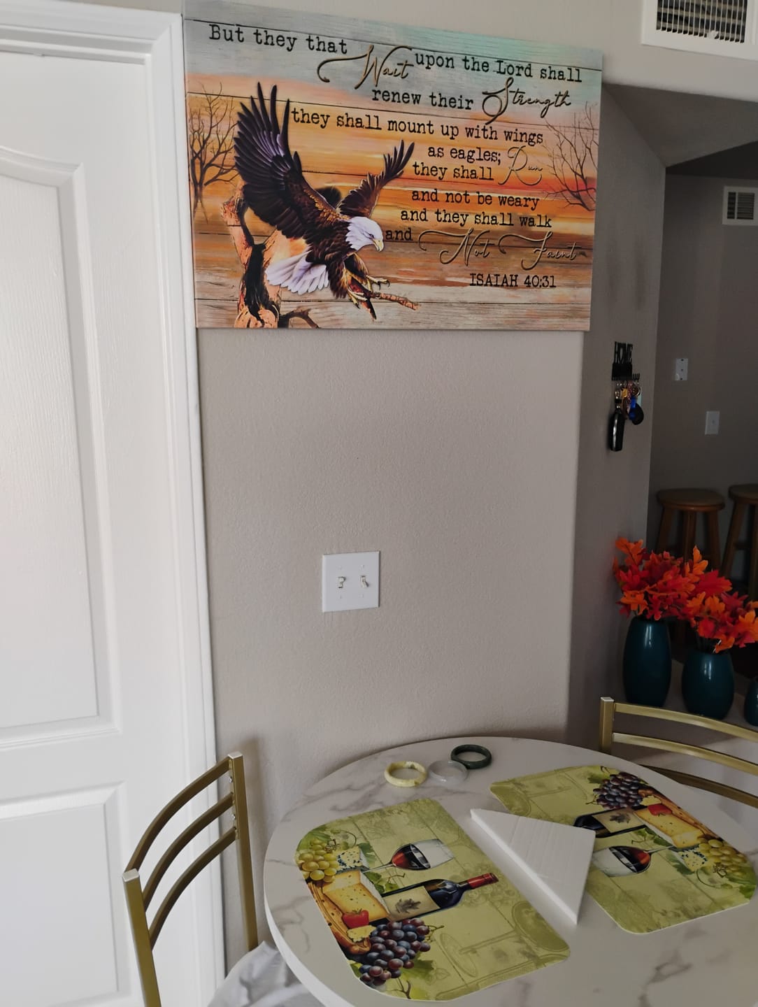 Customer photo review of Eagle Wingspan, They That Wait Upon The Lord Isaiah 40:31 Christian Wall Art Canvas Print