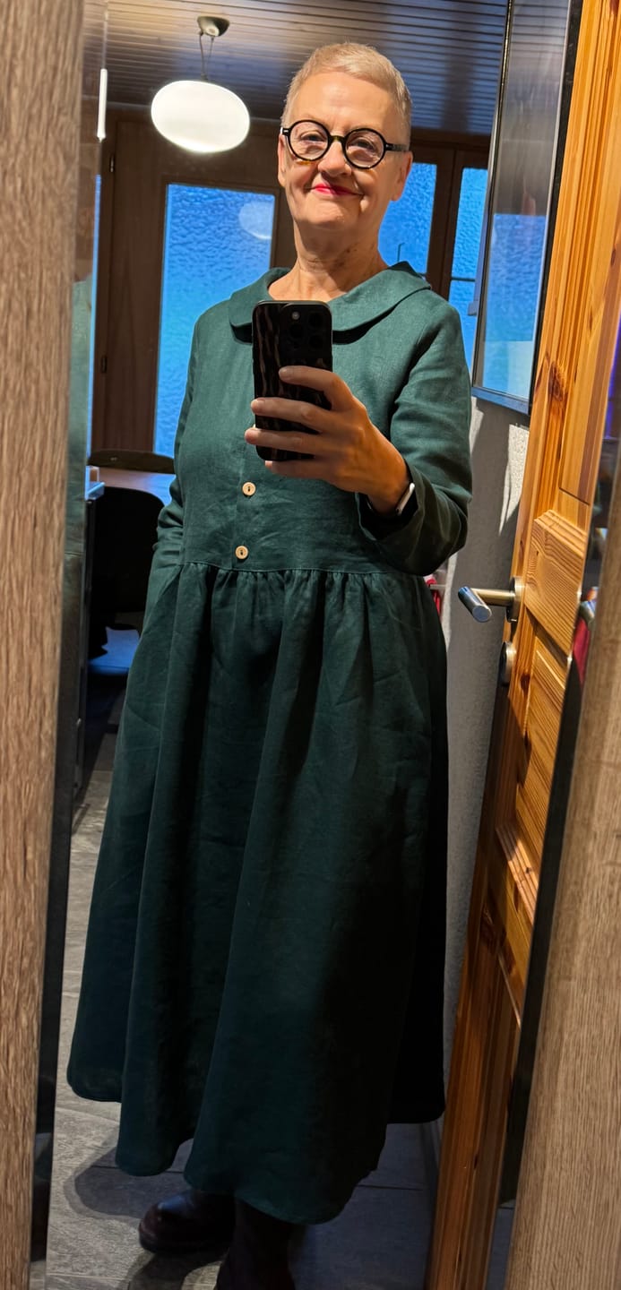 Customer photo review of Romantic Linen Collared Dress